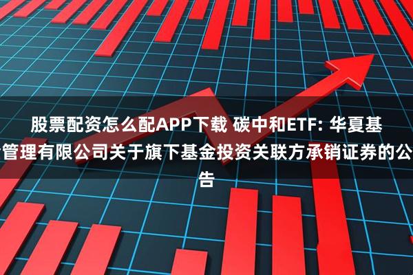 股票配资怎么配APP下载 碳中和ETF: 华夏基金管理有限公司关于旗下基金投资关联方承销证券的公告